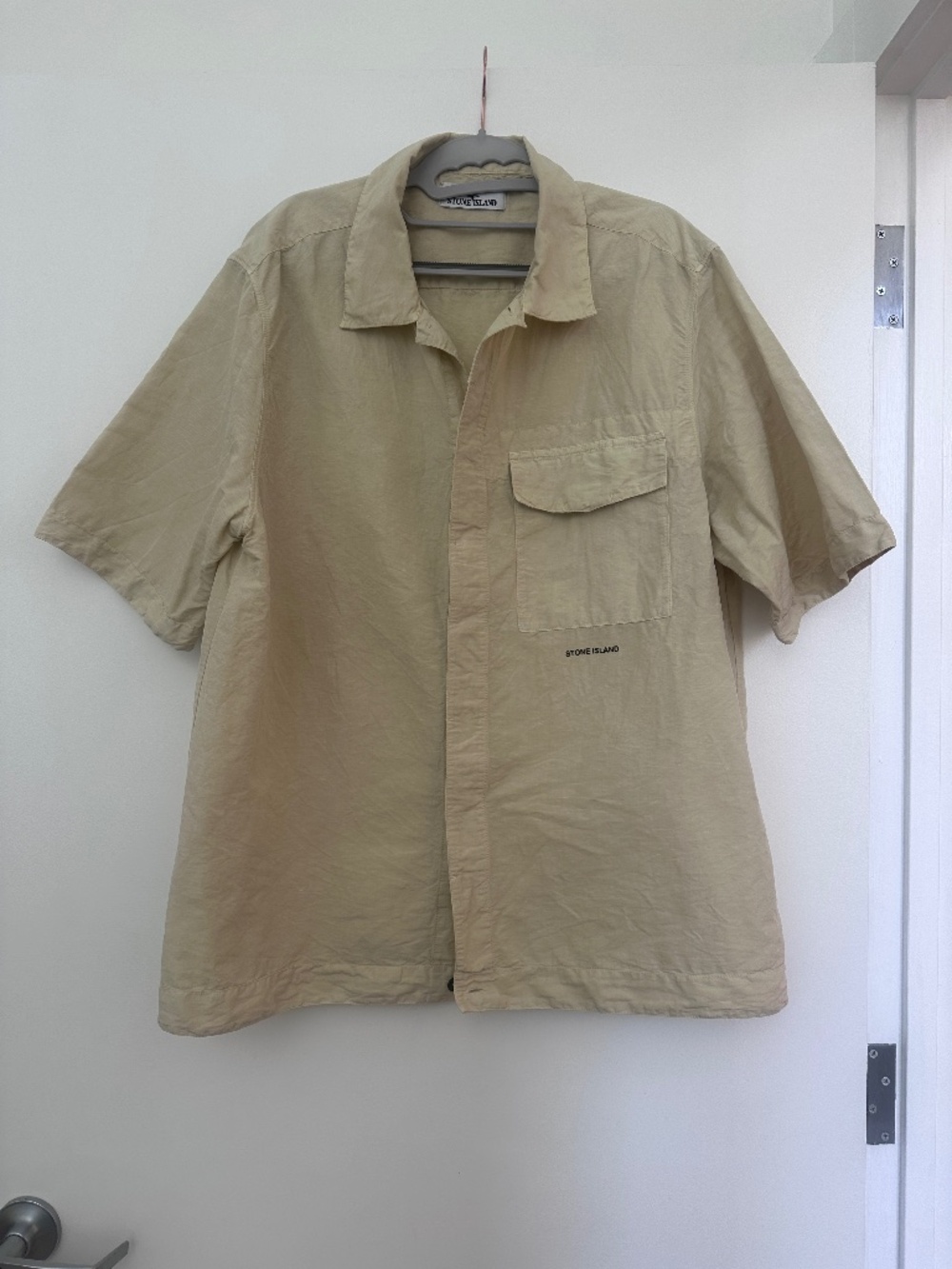 STONE ISLAND - Cotton/hemp short sleeve shirt